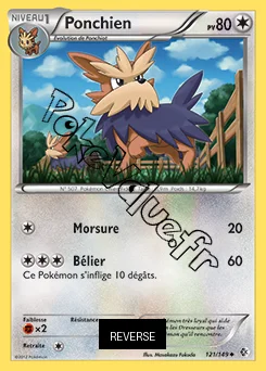 Carte Pokémon Ponchien Reverse n°121 de la série Frontières Franchies