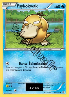 Carte Pokémon Psykokwak  Reverse n°32 de la série Frontières Franchies
