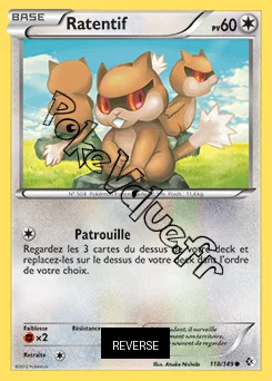 Carte Pokémon Ratentif Reverse n°118 de la série Frontières Franchies