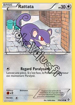 Carte Pokémon Rattata  n°104 de la série Frontières Franchies