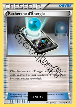 Carte Pokémon Recherche d’Énergie Reverse n°128 de la série Frontières Franchies