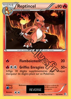 Carte Pokémon Reptincel Reverse n°19 de la série Frontières Franchies