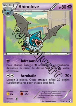 Carte Pokémon Rhinolove n°71 de la série Frontières Franchies