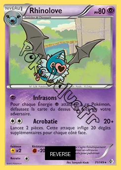 Carte Pokémon Rhinolove Reverse n°71 de la série Frontières Franchies
