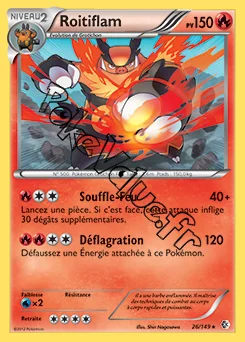 Carte Pokémon Roitiflam n°26 de la série Frontières Franchies