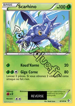 Carte Pokémon Scarhino Reverse n°8 de la série Frontières Franchies