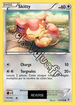 Carte Pokémon Skitty  Reverse n°113 de la série Frontières Franchies