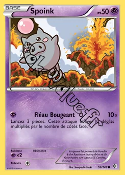 Carte Pokémon Spoink  n°59 de la série Frontières Franchies