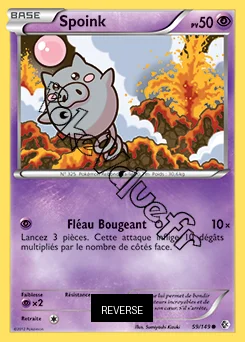 Carte Pokémon Spoink  Reverse n°59 de la série Frontières Franchies