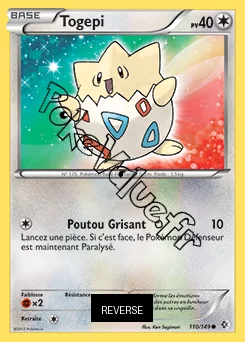 Carte Pokémon Togepi  Reverse n°110 de la série Frontières Franchies