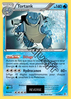 Carte Pokémon Tortank Reverse n°31 de la série Frontières Franchies