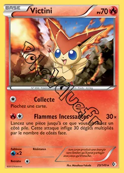 Carte Pokémon Victini  n°23 de la série Frontières Franchies