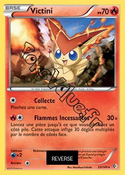 Carte Pokémon Victini  Reverse n°23 de la série Frontières Franchies