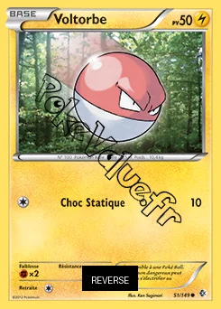 Carte Pokémon Voltorbe Reverse n°51 de la série Frontières Franchies