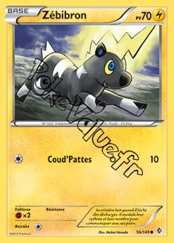 Carte Pokémon Zébibron n°56 de la série Frontières Franchies