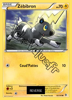 Carte Pokémon Zébibron Reverse n°56 de la série Frontières Franchies