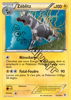 Carte Pokémon Zéblitz n°57 de la série Frontières Franchies