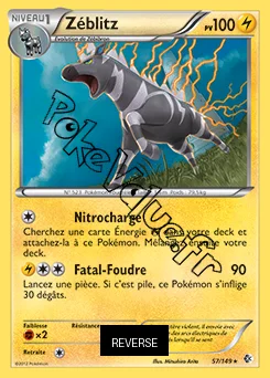 Carte Pokémon Zéblitz Reverse n°57 de la série Frontières Franchies