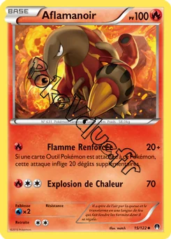 Carte Pokémon Aflamanoir  n°15 de la série Rupture Turbo