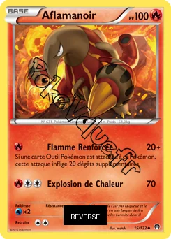 Carte Pokémon Aflamanoir  Reverse n°15 de la série Rupture Turbo