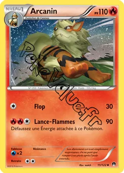 Carte Pokémon Arcanine  n°11 de la série Rupture Turbo