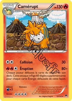 Carte Pokémon Camerupt  n°13 de la série Rupture Turbo