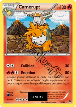 Carte Pokémon Camerupt  Reverse n°13 de la série Rupture Turbo