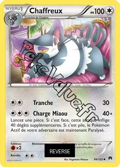 Carte Pokémon Chaffreux  Reverse n°94 de la série Rupture Turbo