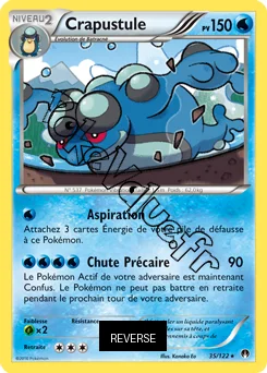 Carte Pokémon Crapustule  Reverse n°35 de la série Rupture Turbo
