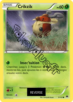 Carte Pokémon Crikzik  Reverse n°5 de la série Rupture Turbo