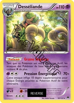 Carte Pokémon Desséliande  Reverse n°65 de la série Rupture Turbo