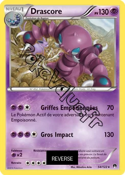 Carte Pokémon Drascore  Reverse n°54 de la série Rupture Turbo
