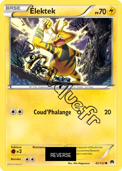 Carte Pokémon Electabuzz  Reverse n°42 de la série Rupture Turbo