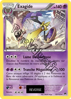 Carte Pokémon Exagide  Reverse n°62 de la série Rupture Turbo