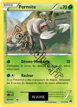 Carte Pokémon Fermite  Reverse n°9 de la série Rupture Turbo