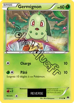 Carte Pokémon Germignon  Reverse n°1 de la série Rupture Turbo