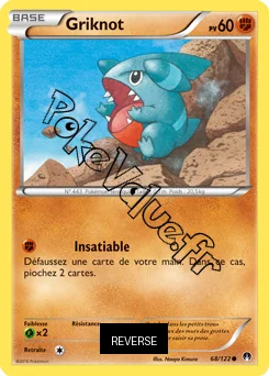 Carte Pokémon Griknot  Reverse n°68 de la série Rupture Turbo