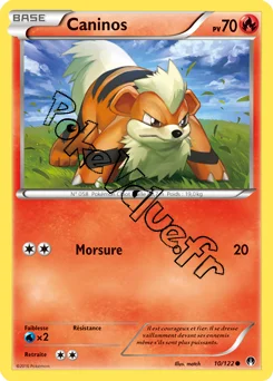 Carte Pokémon Growlithe  n°10 de la série Rupture Turbo