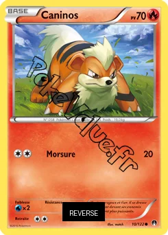 Carte Pokémon Growlithe  Reverse n°10 de la série Rupture Turbo