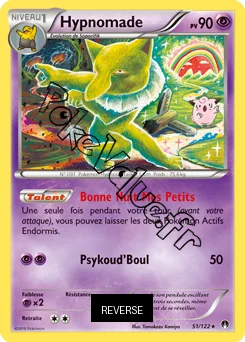 Carte Pokémon Hypno  Reverse n°51 de la série Rupture Turbo