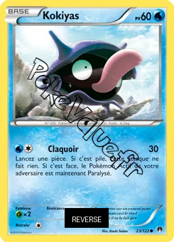 Carte Pokémon Kokiyas  Reverse n°23 de la série Rupture Turbo