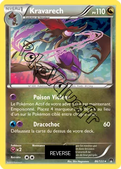 Carte Pokémon Kravarech  Reverse n°86 de la série Rupture Turbo