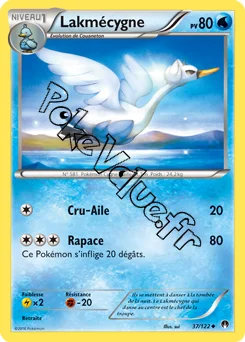 Carte Pokémon Lakmécygne  n°37 de la série Rupture Turbo
