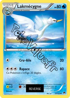 Carte Pokémon Lakmécygne  Reverse n°37 de la série Rupture Turbo