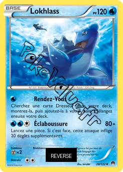 Carte Pokémon Lapras  Reverse n°28 de la série Rupture Turbo