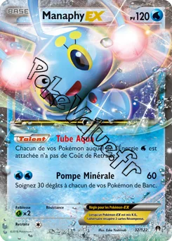 Carte Pokémon Manaphy EX  n°32 de la série Rupture Turbo