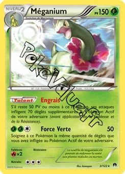 Carte Pokémon Meganium  n°3 de la série Rupture Turbo