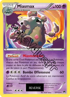 Carte Pokémon Miasmax  Reverse n°57 de la série Rupture Turbo
