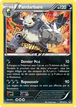 Carte Pokémon Pandarbare  n°75 de la série Rupture Turbo