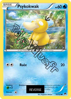 Carte Pokémon Psykokwak  Reverse n°16 de la série Rupture Turbo